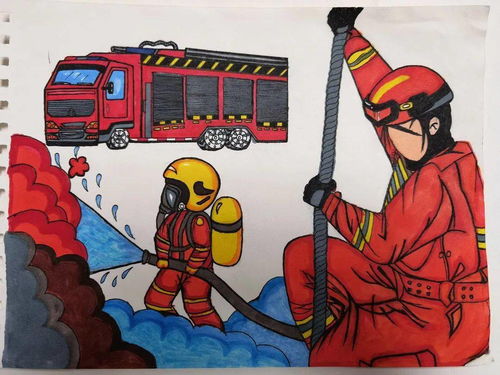 消防员画像消防员画像儿童简笔画