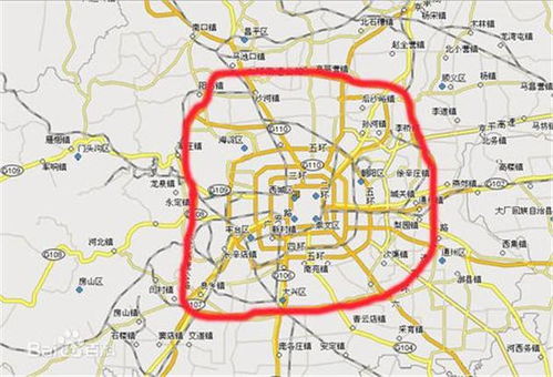 北京二环护城河路线图图片