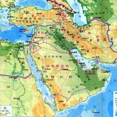 中东地形图简图图片