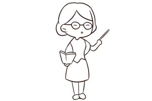 首先准备好画纸画笔,先画出好老师的眼镜和眼睛; 2,画出好老师的脸的