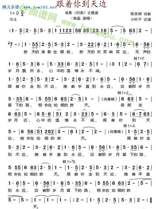 廖昌永的《天边》 歌词