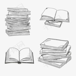 一摞书简笔画