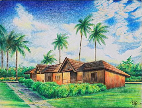风景画彩铅风景画彩铅简单漂亮