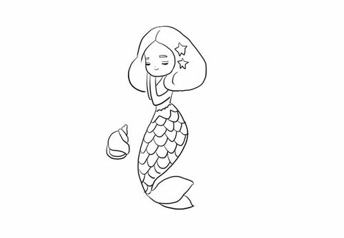 迪士尼美人鱼公主怎么画