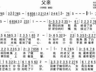歌曲我的老父亲刘和刚歌曲我的老父亲刘和刚简谱