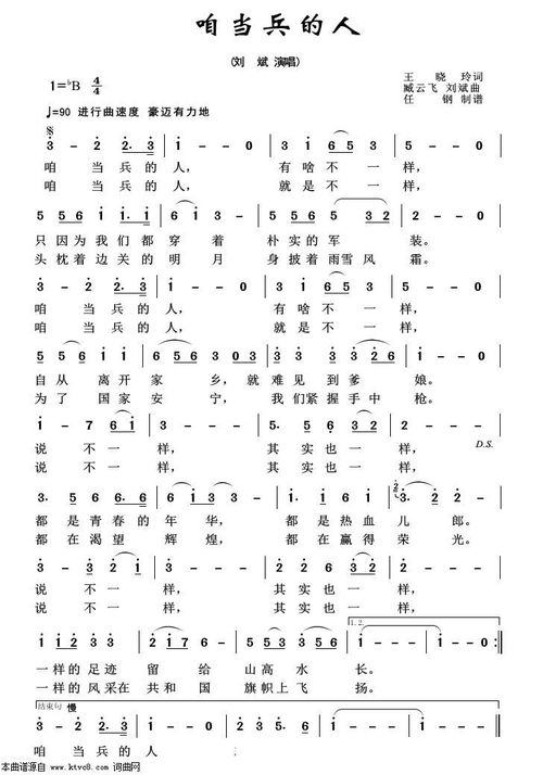 咱当兵的人歌词咱当兵的人歌词完整版
