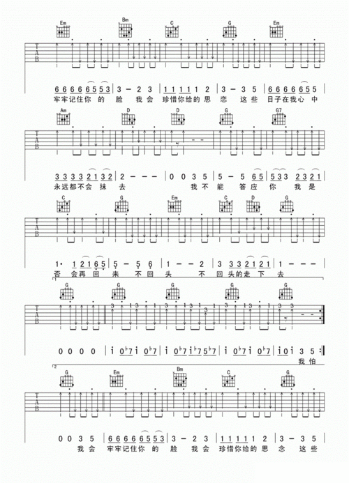 张震岳吉他谱张震岳吉他谱原版