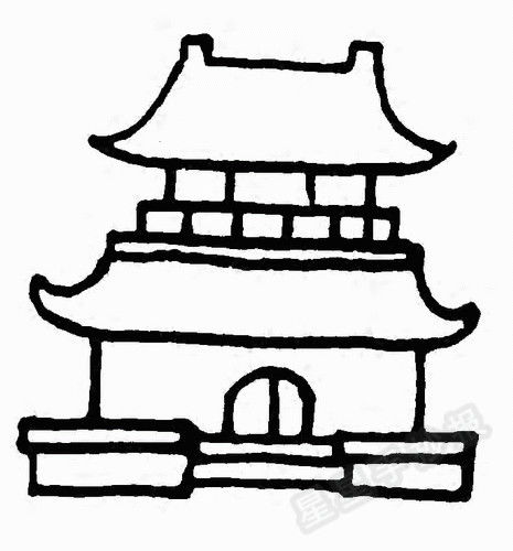 天安门的简笔画怎么画