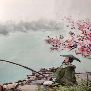 青箬笠,绿蓑衣, 斜风细雨不须归.