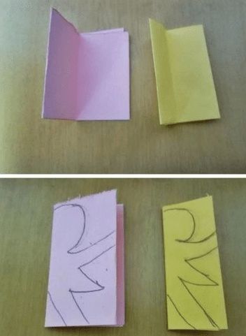 剪纸四个连体小人怎么剪