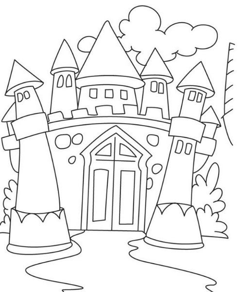 城堡简笔画简单画法图片