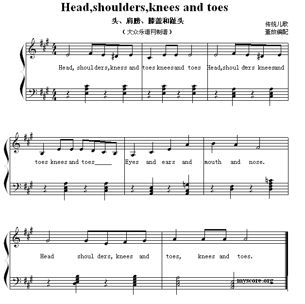 头发肩膀膝盖脚简谱(头发肩膀膝盖脚简谱左右手)_竞价网