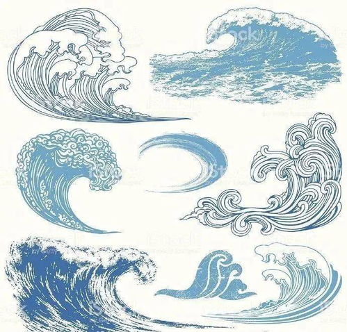 大海的画法波浪图片