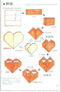 折信纸的方法 心形图片