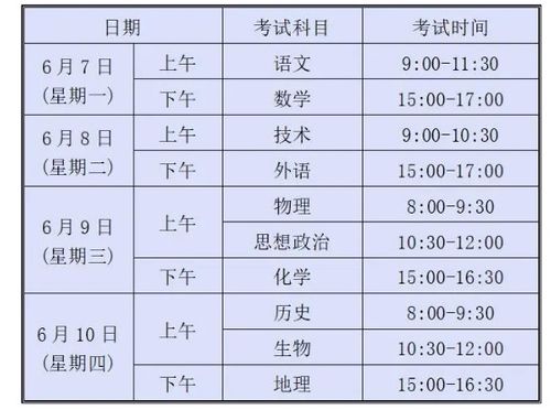 高考日期是几月几日