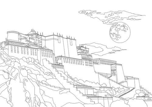 布达拉宫简笔画布达拉宫简笔画简单又好看的