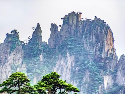 黄山奇石,仙女弹琴的图片和描述