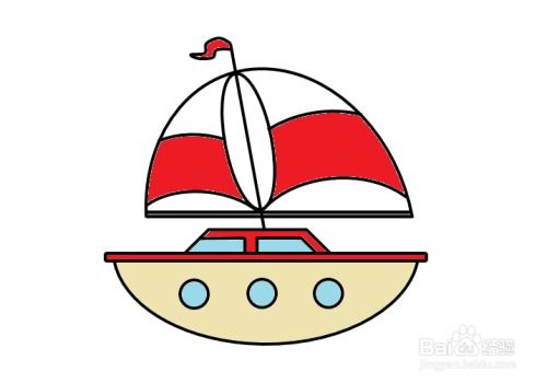 小帆船简笔画小帆船简笔画带颜色