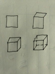 4个正方体怎么画画法图片