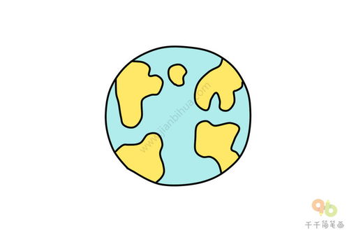 圆形地球简笔画图片