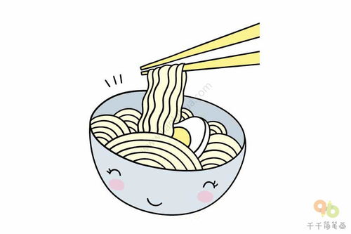 简笔画:简笔画一碗面条,饿了吗