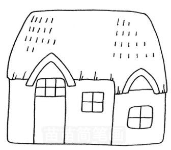 有没有简笔画,有帆船与草屋?