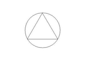 连接三点,得圆内接三角形 === 圆内接正三角形 1.画一条直线 2.