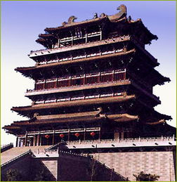 鹳雀楼楼体壮观,结构奇巧,加之地理位置优势,风景秀丽,唐宋时期文人