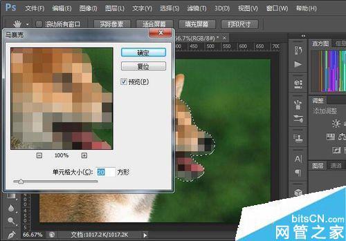 涂了马赛克的照片修复方式:打开photoshop后把图片导入进去;选择仿制
