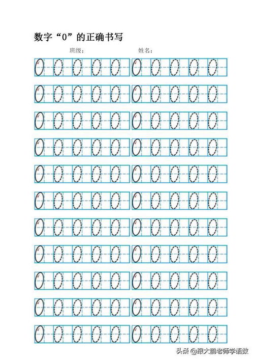 数字书写数字书写格式1到10田字格
