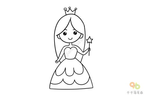 7,给女王画上披风,果然会有不一样的效果8,画上眼睛,公主就画好了
