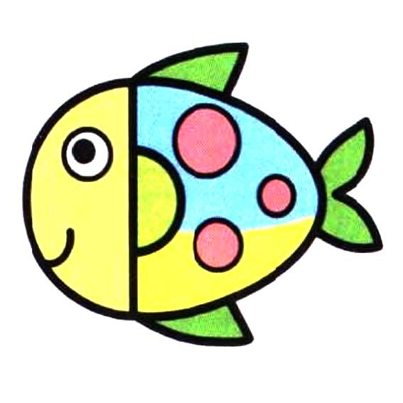 盘中鱼简笔画彩色图片