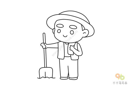我需要一张描绘农民伯伯的简笔画,最好是刻画其辛苦的那种,谢谢了