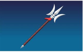 二,基本释义 1,古代兵器,在长柄的一端装有青铜或铁制成的枪尖,旁边附