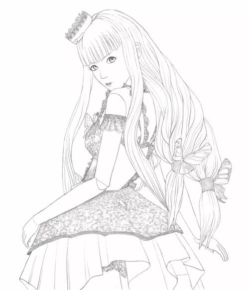 叶罗丽素描简笔画,王默_文秘苑图库