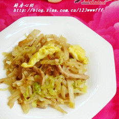 炒饼怎么做好吃,豆角肉丝炒饼的家常做法