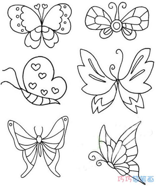 蝴蝶怎么画简单画法图片