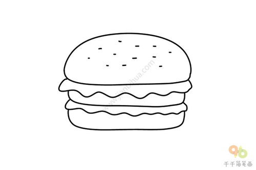 汉堡的简笔画怎么画?