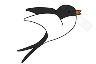 春天小燕子简笔画彩色燕子简笔画彩色画法