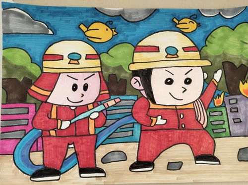 消防安全图片儿童画,消防儿童画大全图片_竞价网