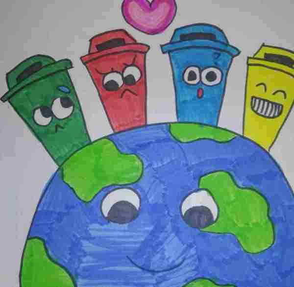 垃圾分类儿童画一等奖,垃圾分类儿童画图片简单又漂亮_竞价网