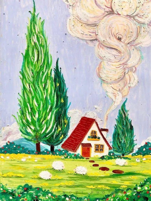 重彩油画棒作品,重彩油画棒风景