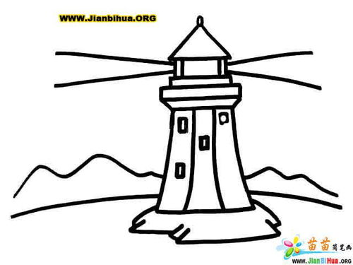 济南园博园广场上的塔,的简笔画