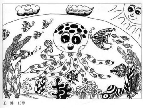 线描画儿童画范画 线描画儿童画房子 竞价网