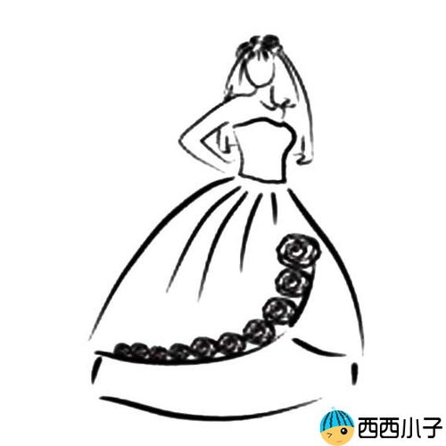 妈妈婚纱简笔画图片