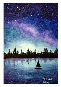 水彩星空画水彩星空画教程