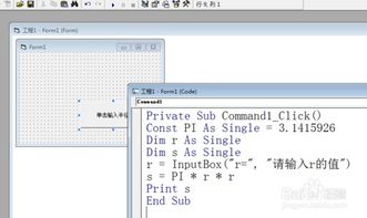 vb编写计算圆面积的程序