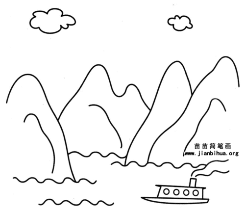 山的简笔画 简单 儿童图片
