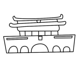 天安城门的柱子简笔画