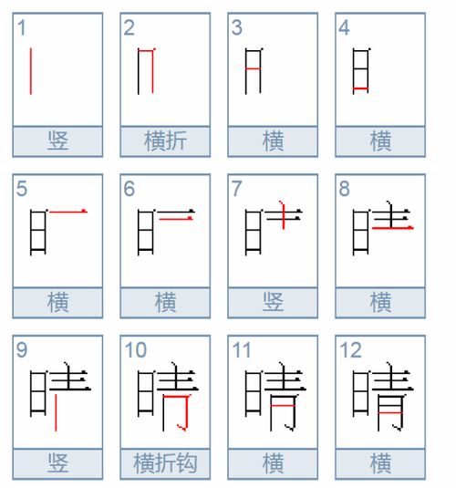 晴的笔顺笔画顺序表坏,晴的笔顺笔画顺序组词_竞价网